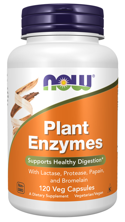 NOW Supplements, Plant Enzymes Lactase, Protease, Bromelain, 120 Veg Caps