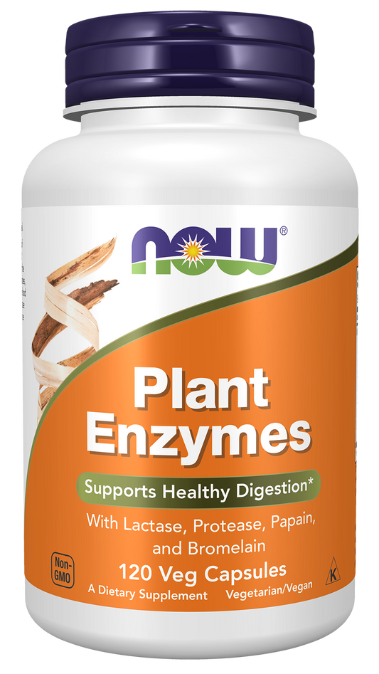 NOW Supplements, Plant Enzymes Lactase, Protease, Bromelain, 120 Veg Caps