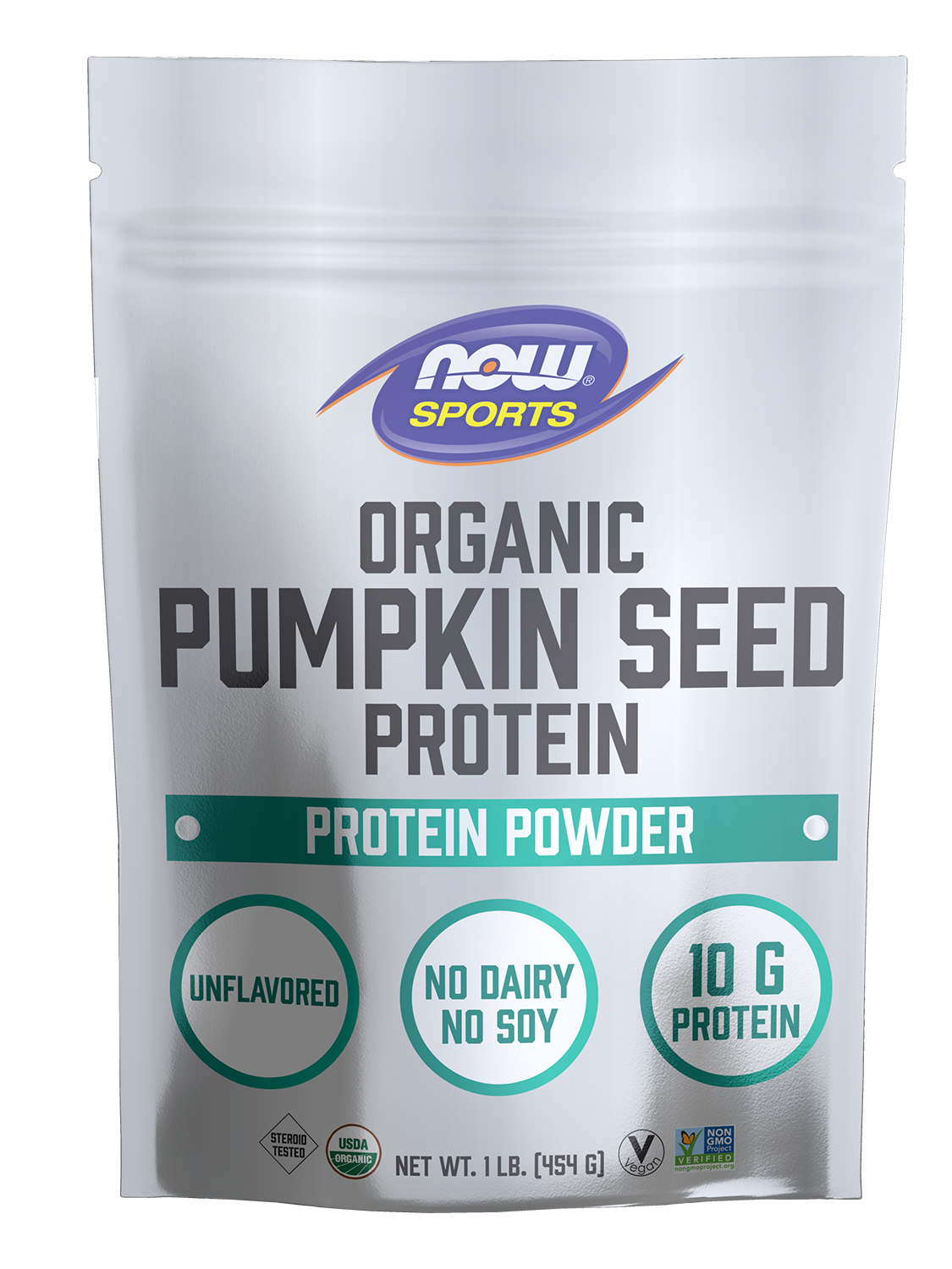 NOW Sports, Organic Pumpkin Seed Protein 10 g, Powder, Unflavored, 1 lb