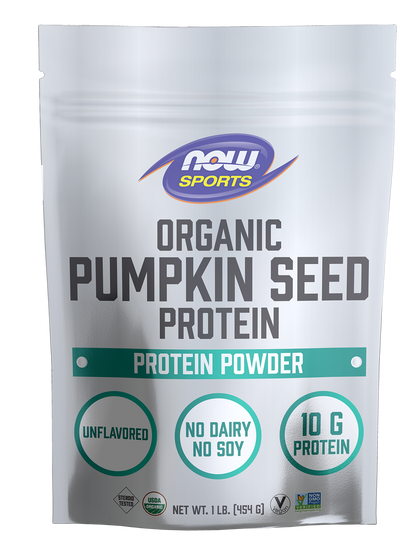 NOW Sports, Organic Pumpkin Seed Protein 10 g, Powder, Unflavored, 1 lb