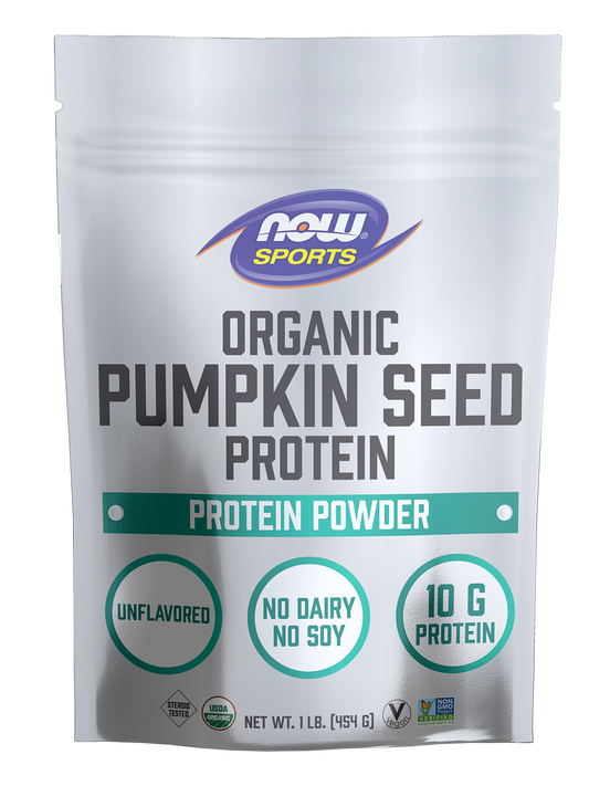 NOW Sports, Organic Pumpkin Seed Protein 10 g, Powder, Unflavored, 1 lb