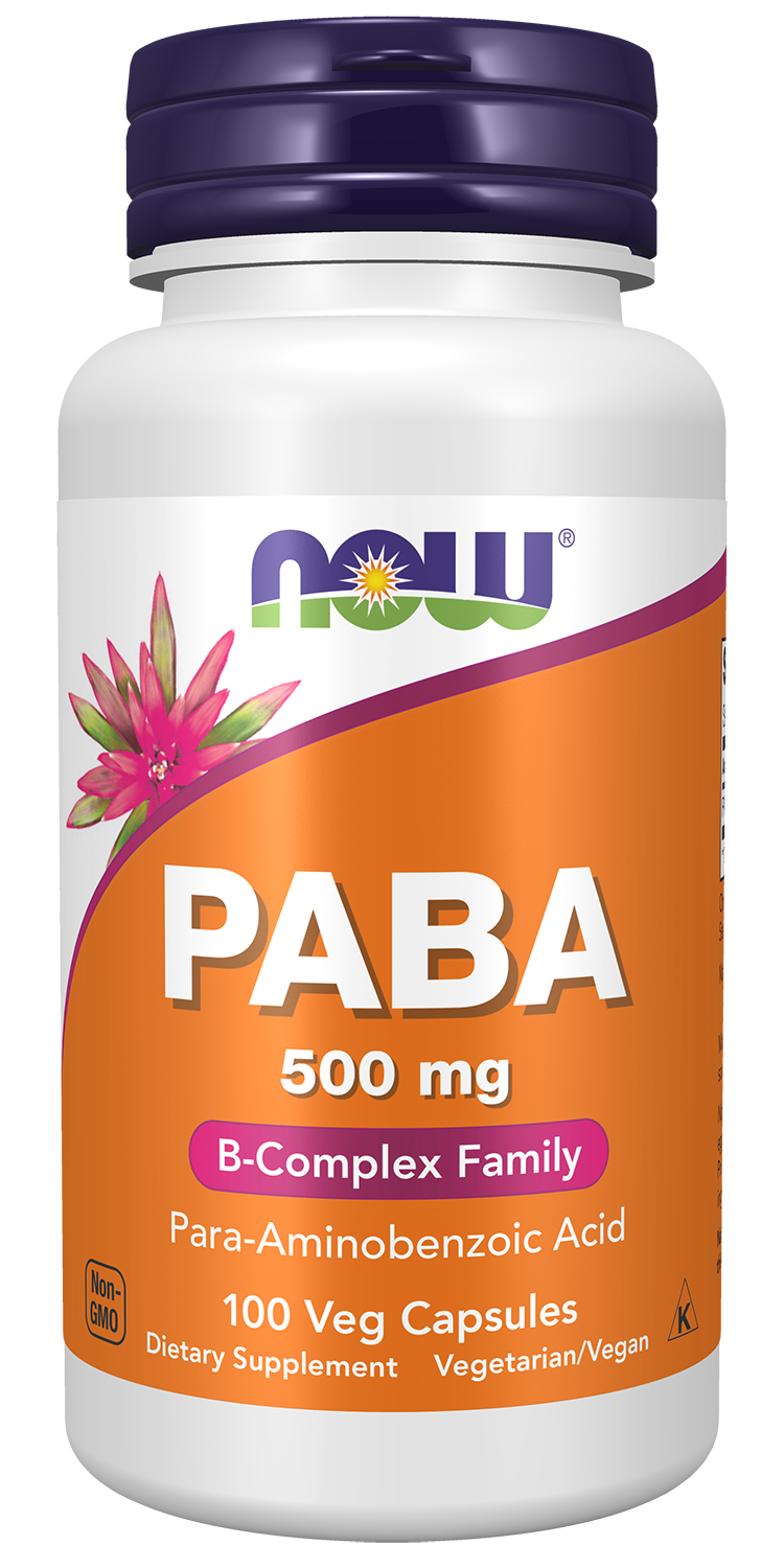 NOW Supplements, PABA 500 mg, B-Complex Family, 100 Caps