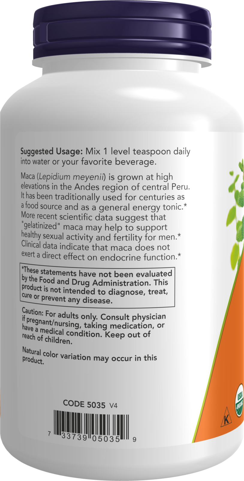 NOW Supplements, Organic Maca (Lepidium meyenii) Pure Powder, Reproductive Health*, 7-Ounce