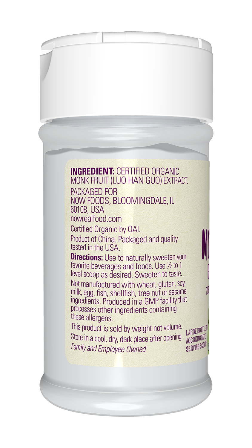 NOW Foods, Certified Organic Monk Fruit Extract Powder, w/ Scoop, 0.7 oz