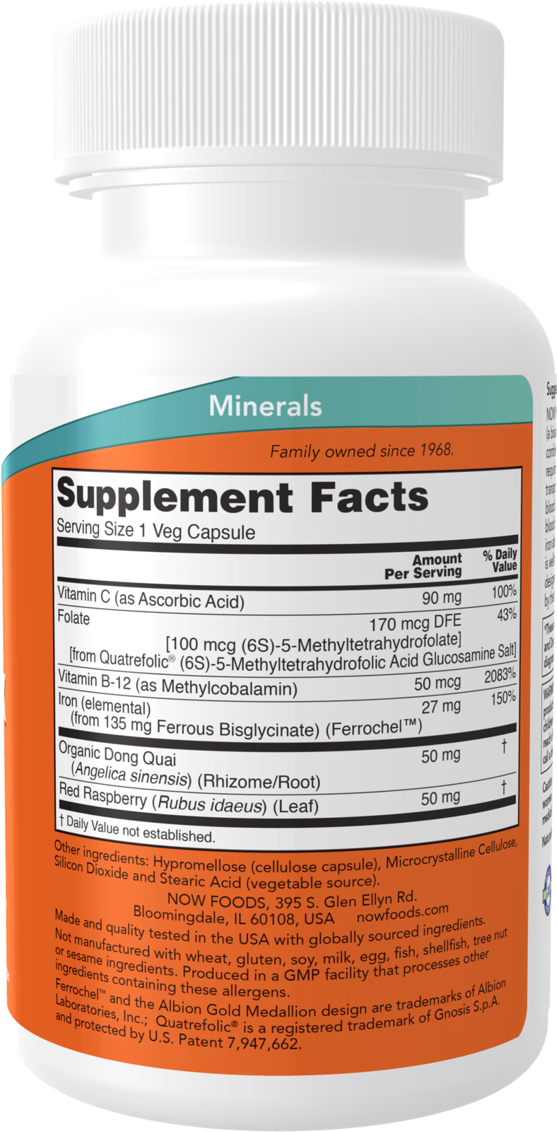 NOW Supplements, Iron Complex Caps, Non-Constipating*, 100 Veg Caps