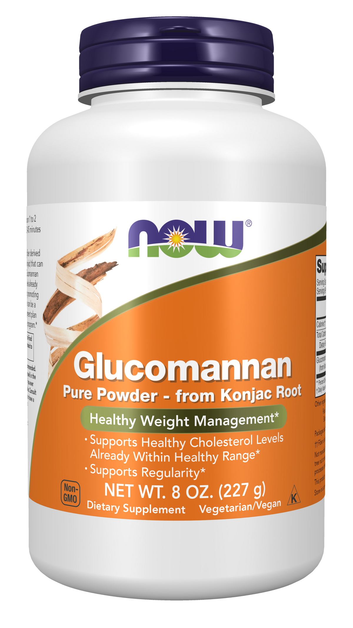 NOW Supplements, Glucomannan Powder, Supports Regularity*, 8 oz