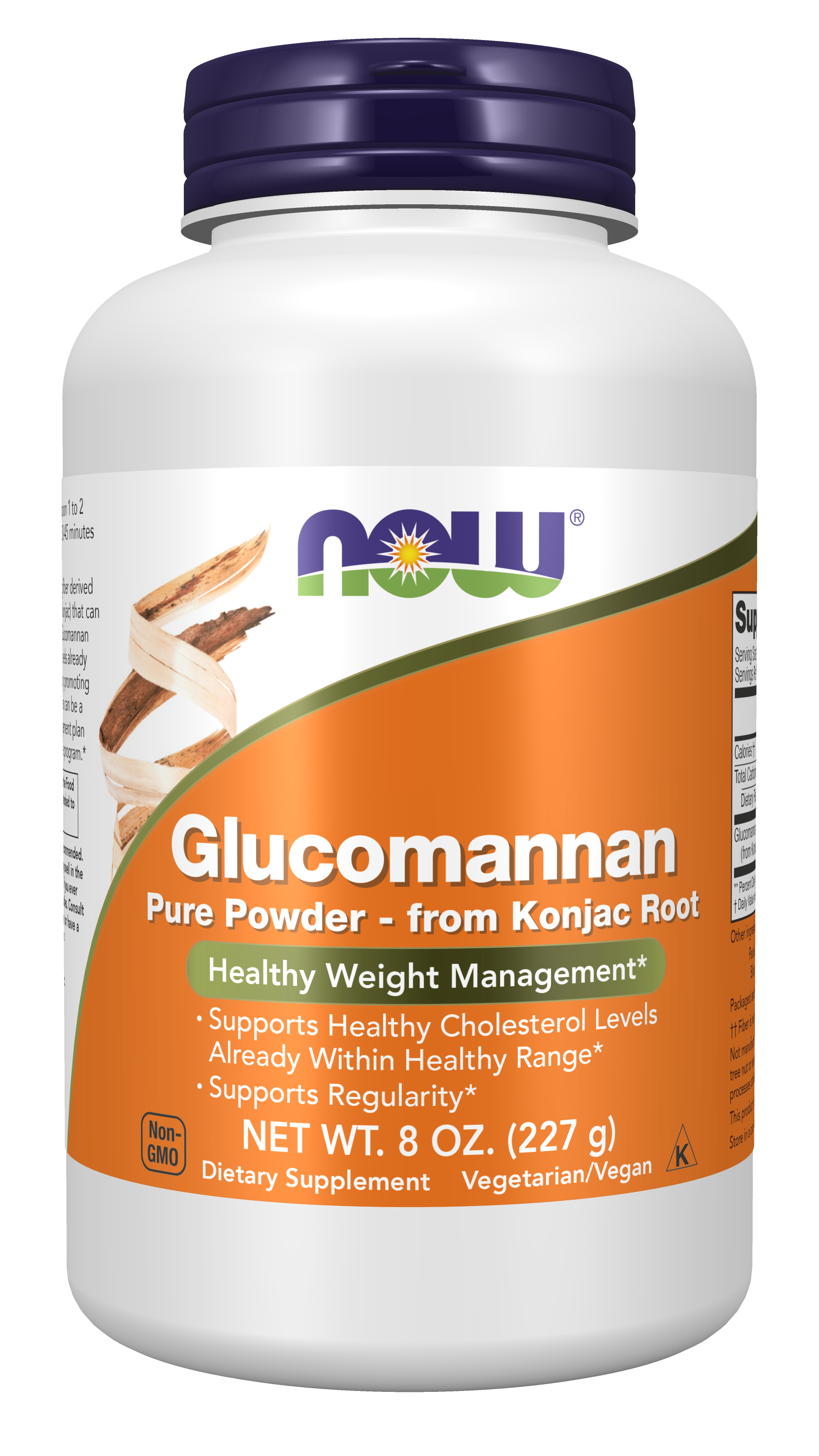 NOW Supplements, Glucomannan Powder, Supports Regularity*, 8 oz