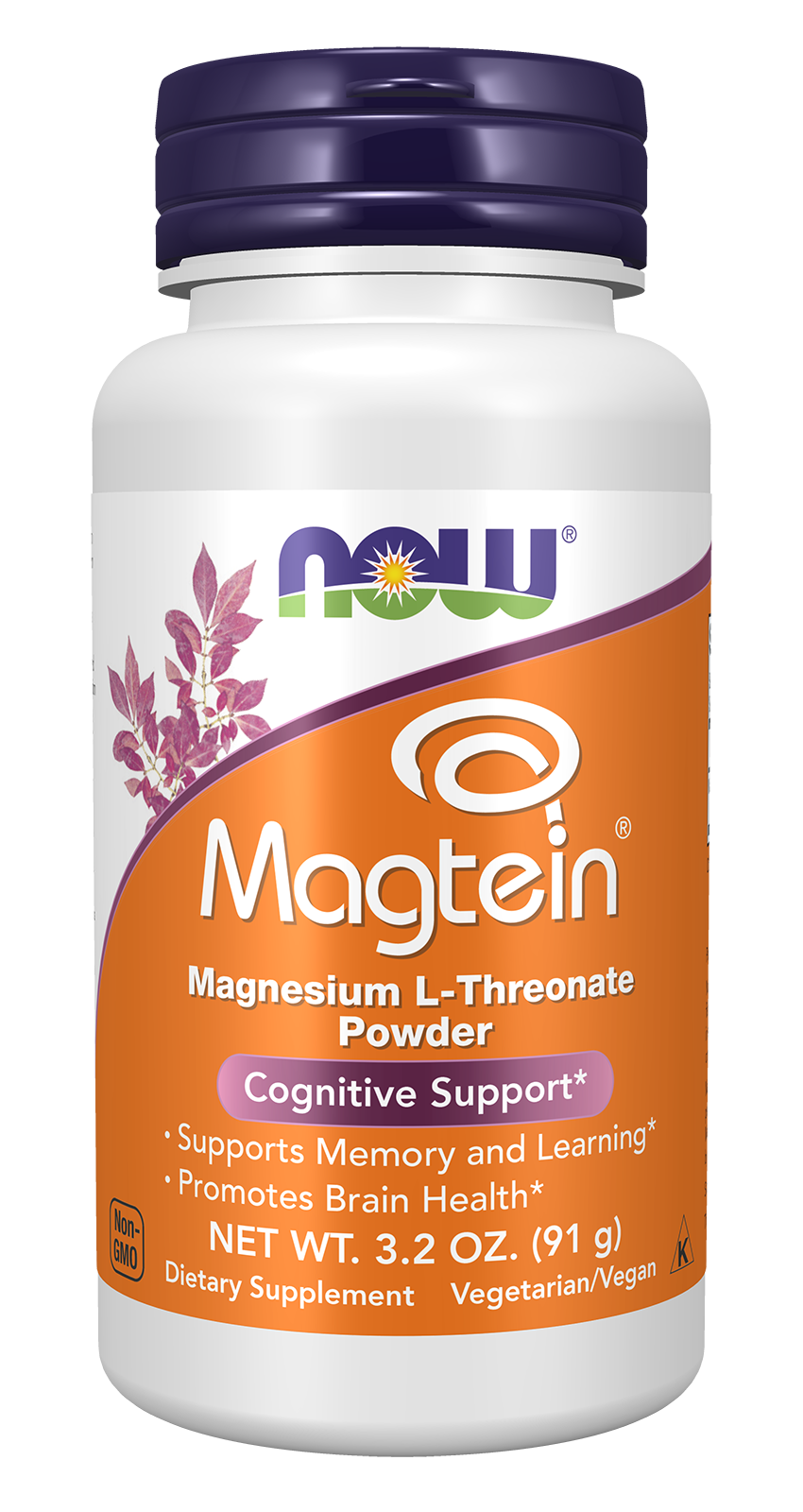 NOW Supplements, Magtein® with patented form of Magnesium, Powder,  3.2 oz
