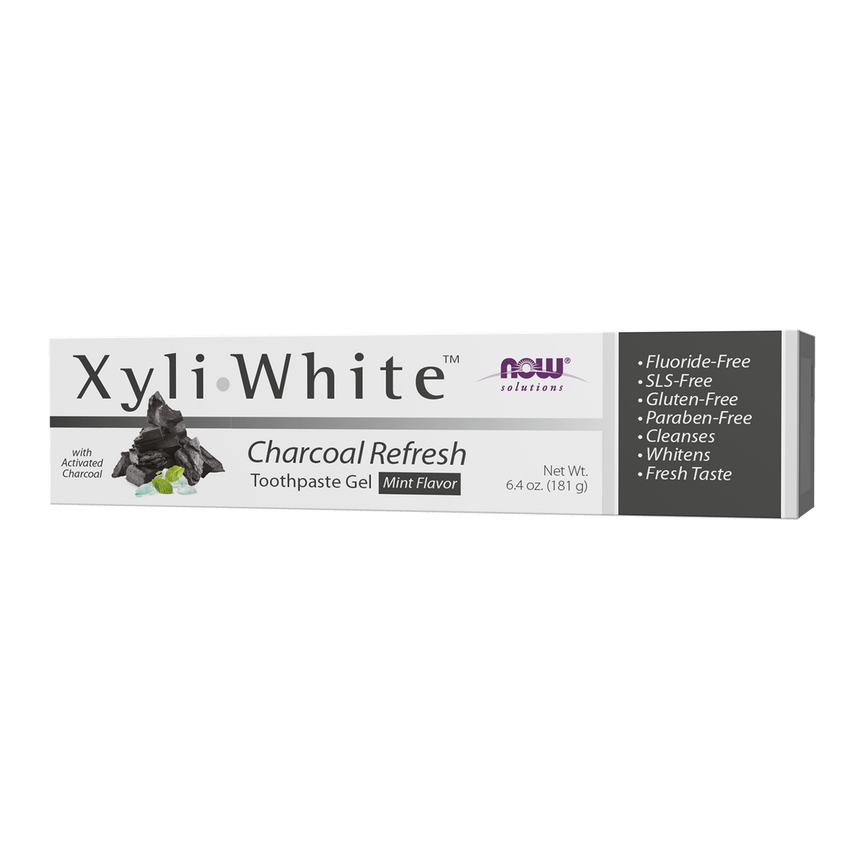 NOW Solutions, Xyliwhite™ Toothpaste Gel, Charcoal Refresh, Mint, 6.4 oz