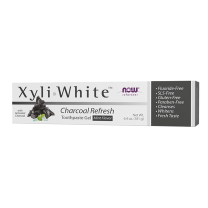 NOW Solutions, Xyliwhite™ Toothpaste Gel, Charcoal Refresh, Mint, 6.4 oz