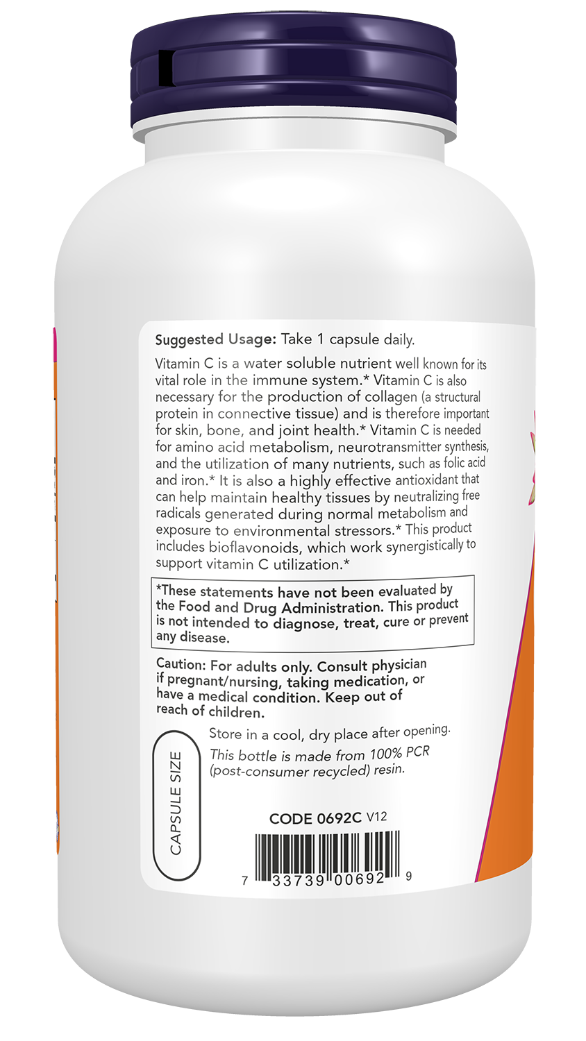 NOW Supplements, Vitamin C-1,000 with 100 mg of Bioflavonoids, 250 Veg Caps