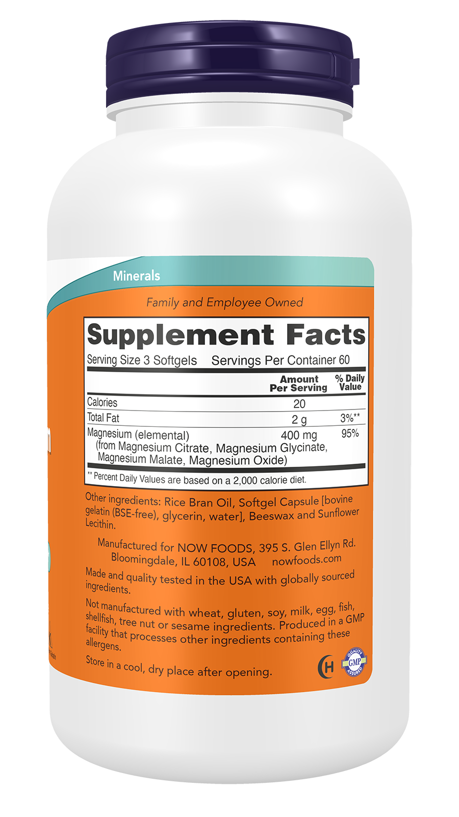 NOW Supplements, Magnesium Citrate, With Glycinate & Malate, 180 Softgels