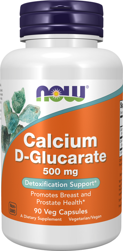 NOW Supplements, Calcium D-Glucarate 500 mg, Detox Support*, 90 Veg Caps