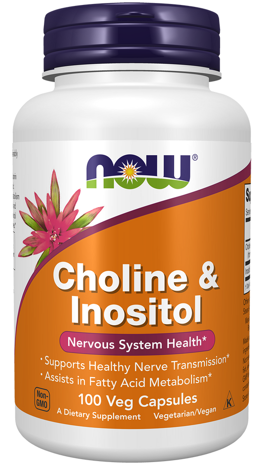 NOW Supplements, Choline & Inositol, Nervous System Health*, 100 Caps
