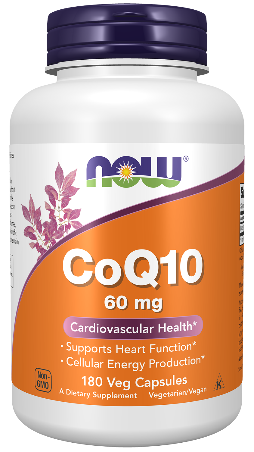 NOW Supplements, CoQ10 60 mg, Pharmaceutical Grade, 180 Veg Caps