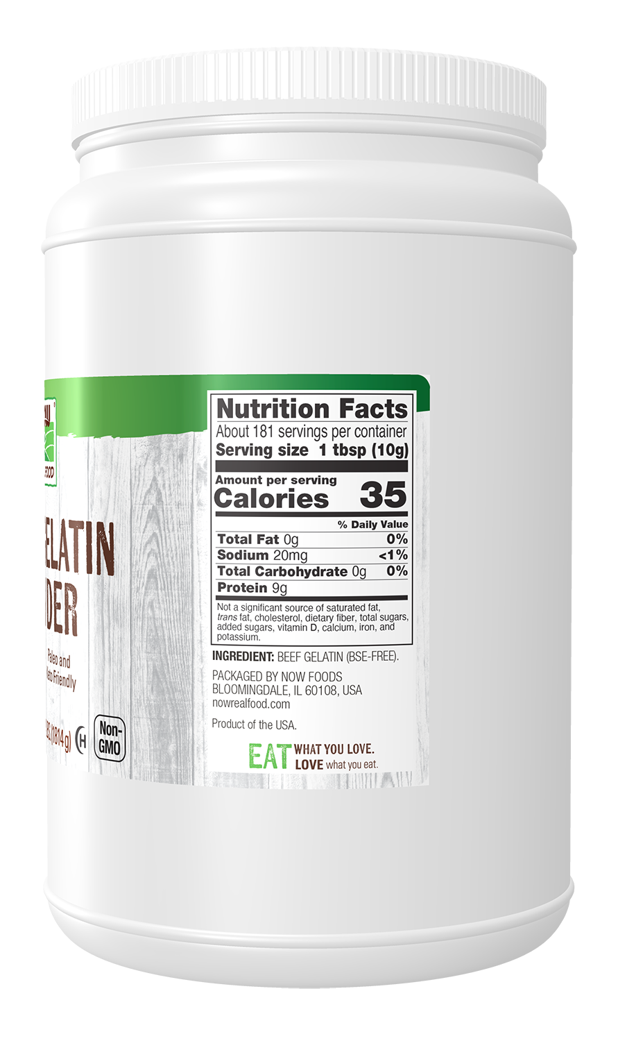 NOW Foods, Beef Gelatin Powder, Thickening Agent, 4 lb