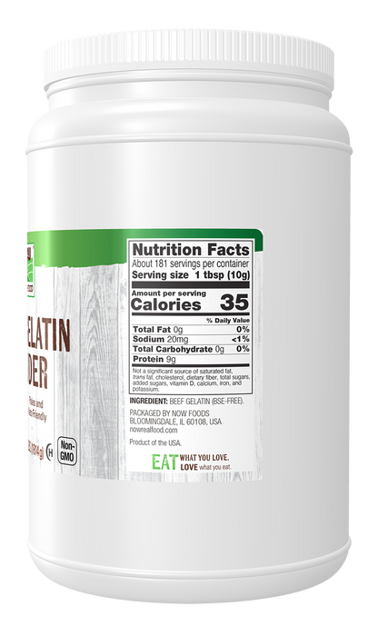 NOW Foods, Beef Gelatin Powder, Thickening Agent, 4 lb