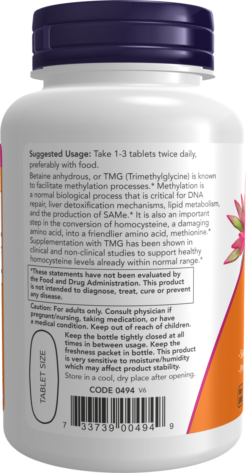 NOW Supplements, TMG Betaine 1,000 mg, Liver Support*, 100 Tabs