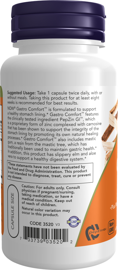 NOW Supplements, Gastro Comfort,  with Mastic Gum, Aloe Vera, 60 Veg Caps