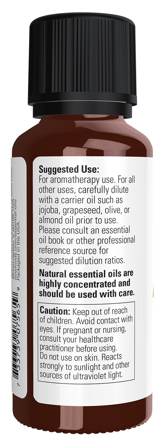 NOW Essential Oils, Lemon Oil, Undiluted, Cold Pressed, 1 fl. oz