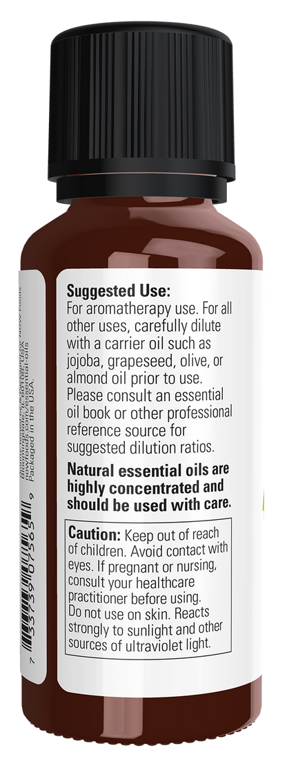 NOW Essential Oils, Lemon Oil, Undiluted, Cold Pressed, 1 fl. oz