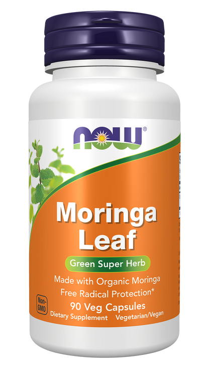 NOW Supplements, Moringa Leaf, Free Radical Protection*, 90 Veg Caps