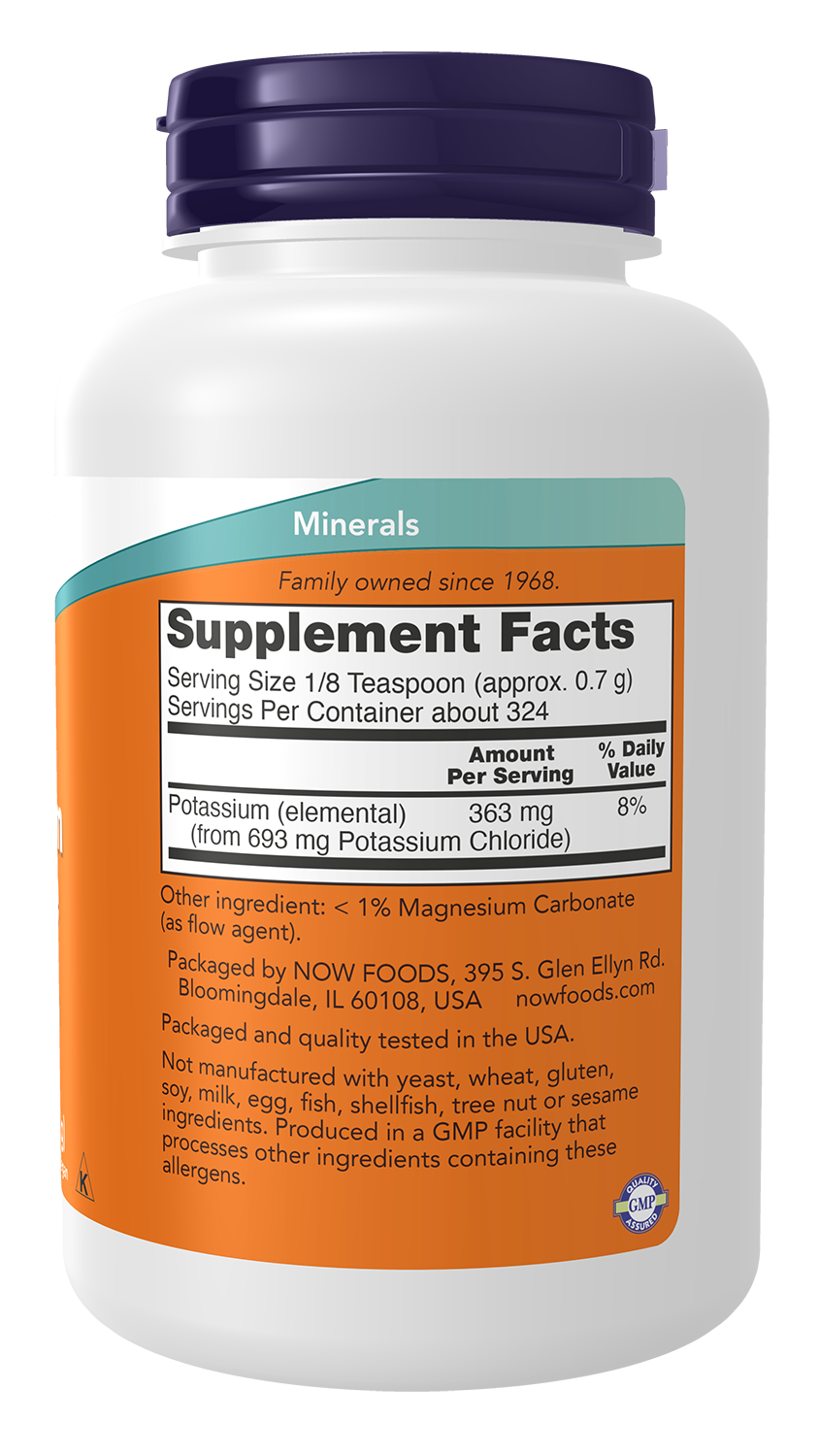 NOW Supplements, Potassium Chloride Powder, Essential Mineral*, 8 oz