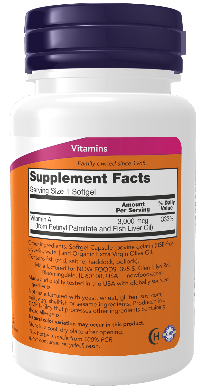NOW Supplements, Vitamin A 10,000 IU, Eye Health*, 100 Softgels