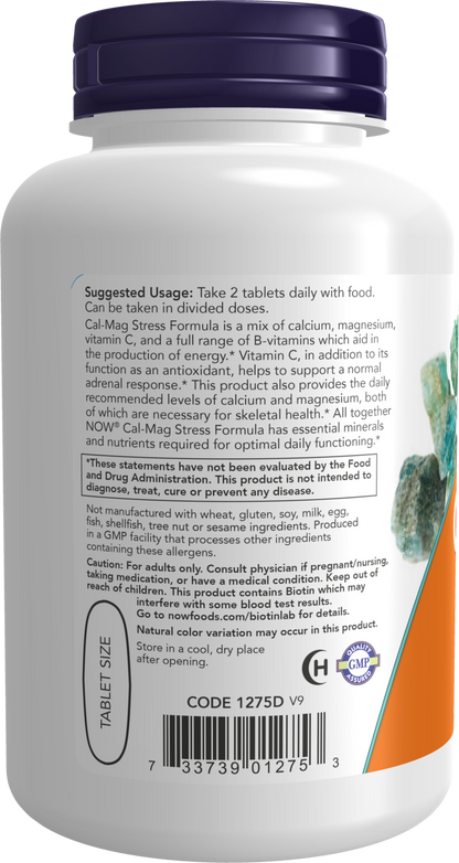 NOW Supplements, Cal-Mag Stress Formula* with B-Complex & Vit C, 100 Tabs