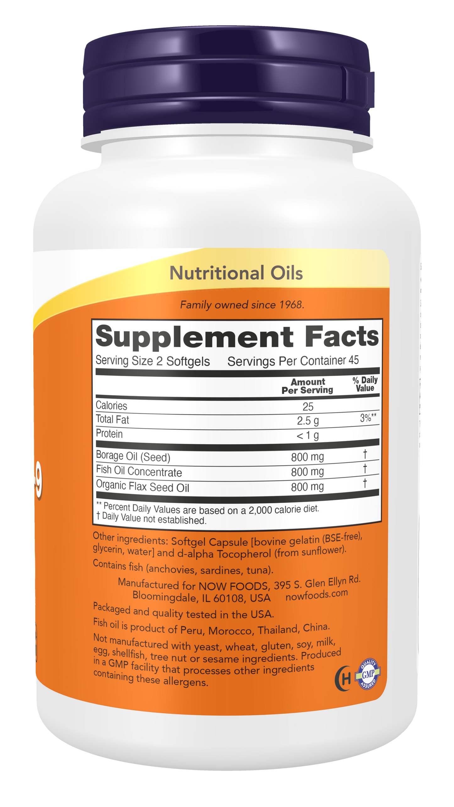 NOW Supplements, Super Omega 3-6-9 Oil Fish, Borage, Flax Seed, 90 Softgels
