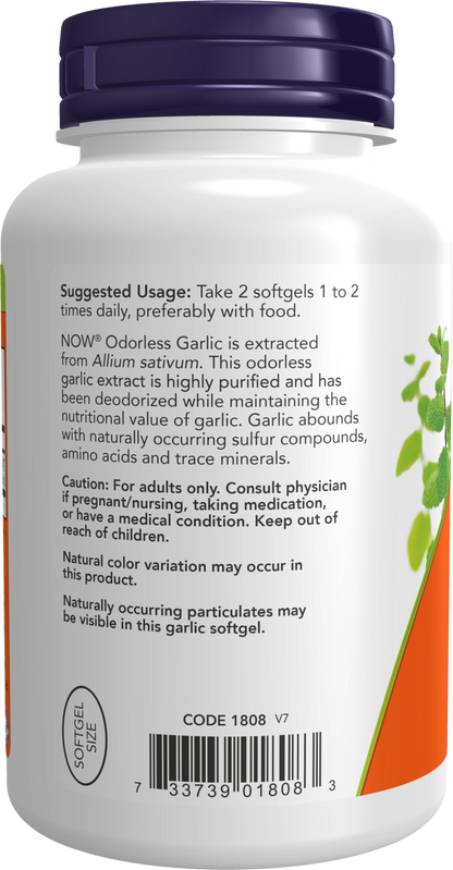 NOW Supplements, Odorless Garlic, Concentrated Extract, 250 Softgels