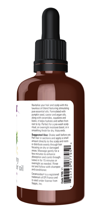 NOW Solutions, Rosemary Scalp and Hair Oil, Pre-Wash, 2 fl. oz