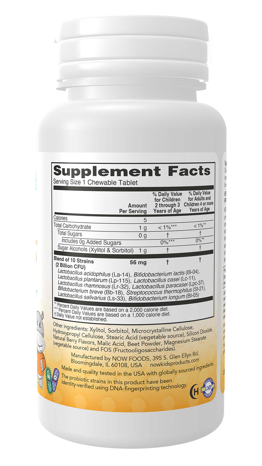 NOW Supplements, BerryDophilus™ , 2 Billion., 10 Strains,  60 Chewables