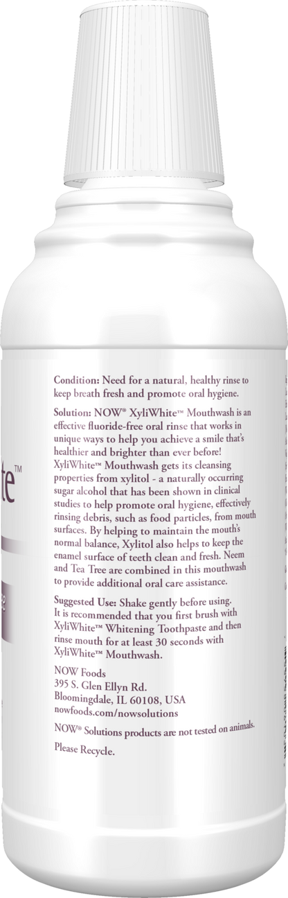 NOW Solutions, Xyliwhite™ Mouthwash, Neem and Tea Tree Flavor, 16 fl. oz