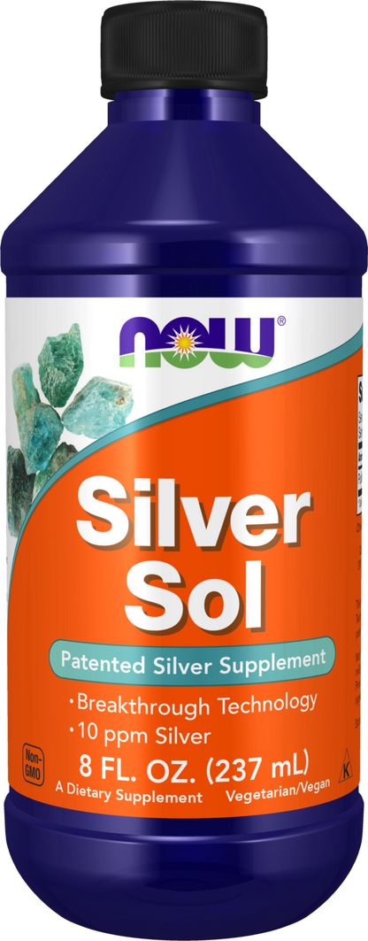 NOW Supplements, Silver Sol 10 PPM, Elemental Silver, Deionized, 8 fl oz