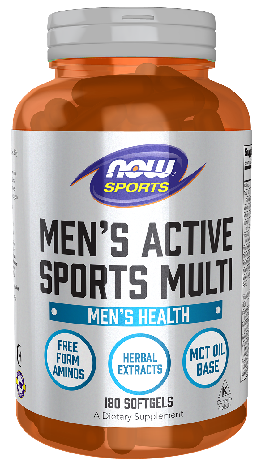 NOW Sports, Men's Active Sports Multi, Daily Multivitamin, 180 Softgels