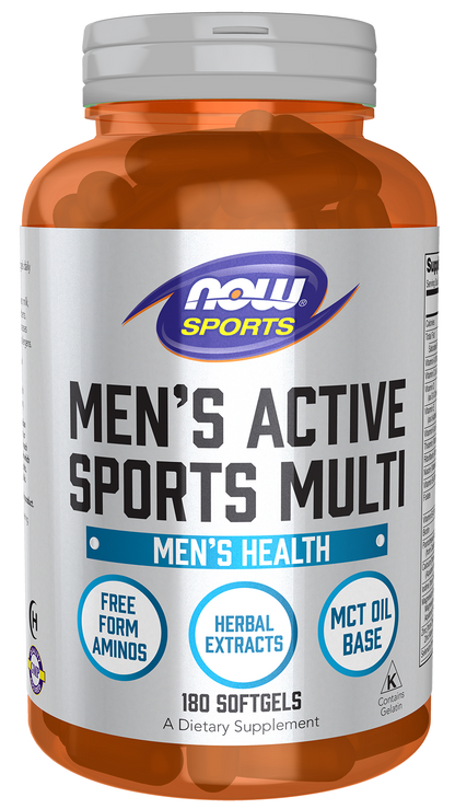 NOW Sports, Men's Active Sports Multi, Daily Multivitamin, 180 Softgels