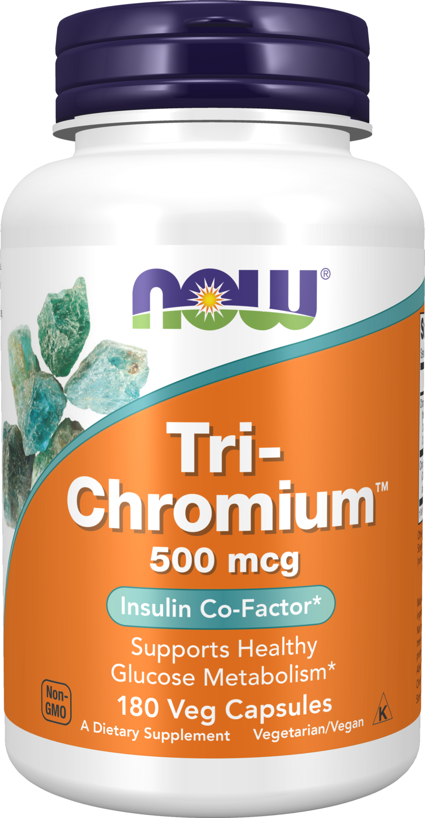 NOW Supplements, Tri-Chromium™ 500 mcg, Insulin Co-Factor*, 180 Veg Caps