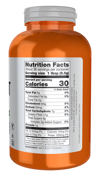 NOW Sports, Beet Root Powder With Naturally Occurring Nitrates, 12 oz