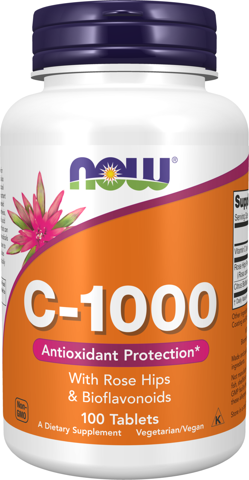 NOW Supplements, Vitamin C-1,000 with Rose Hips & Bioflavonoids, 100 Tabs
