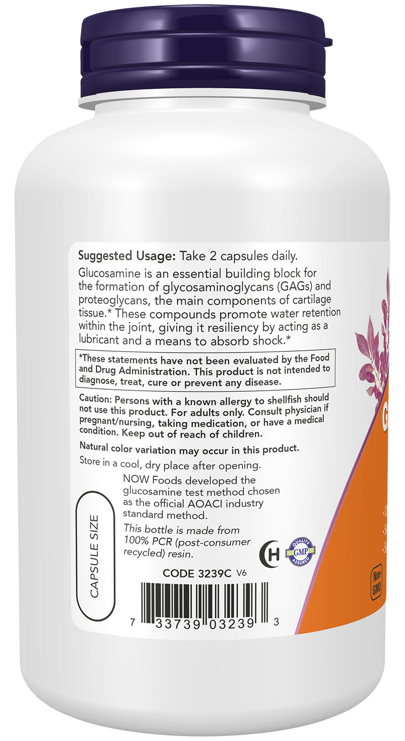 NOW Supplements, Glucosamine '1000', 1 g Per Capsule, 180 Veg Capsules