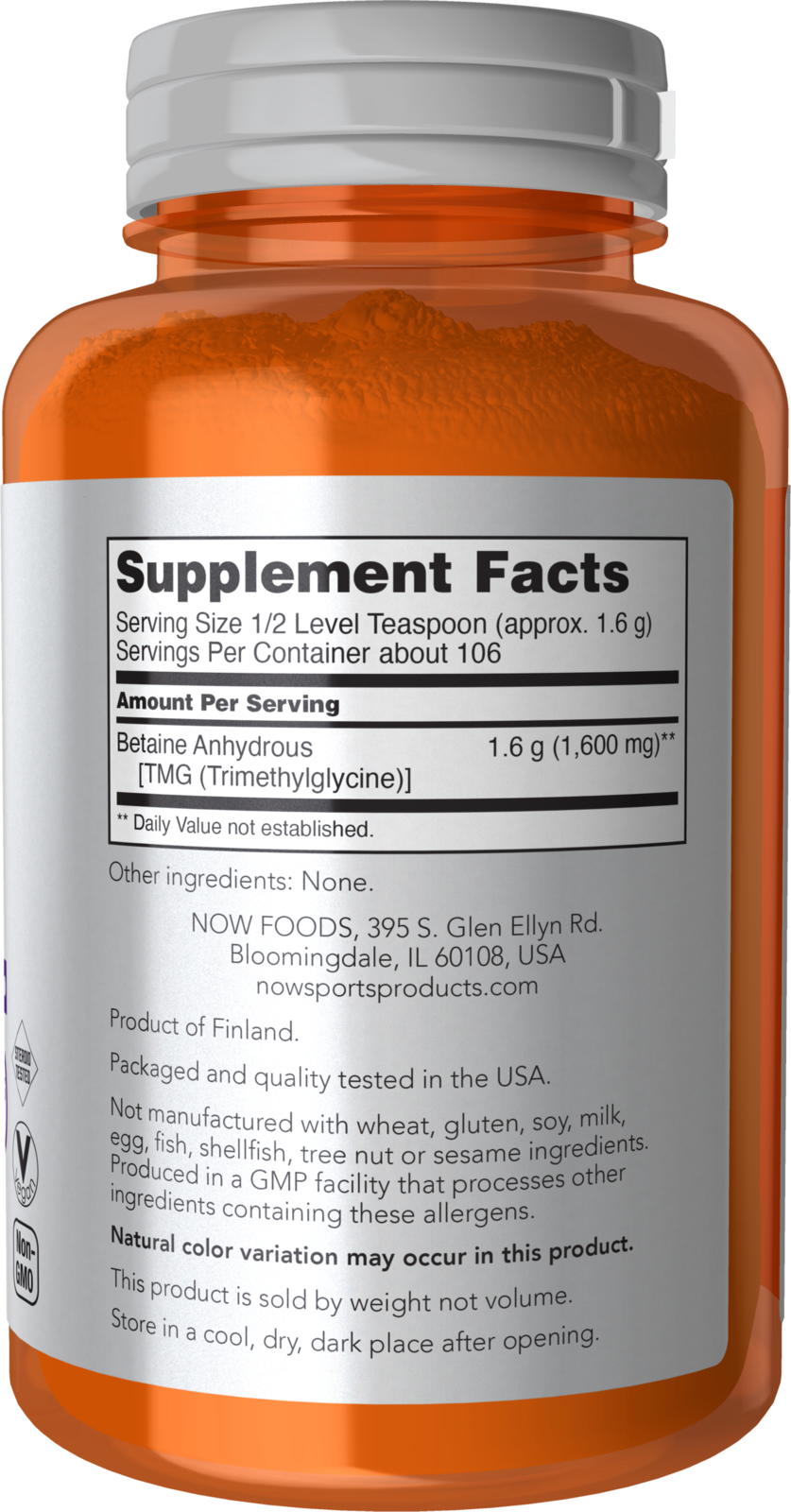 NOW Sports, Betaine TMG Powder, Enhances Performance*, 6 oz