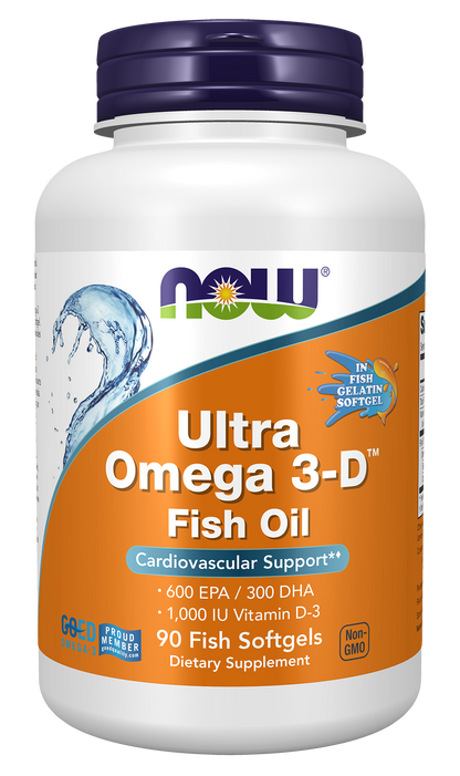 NOW Supplements, Ultra Omega 3-D™, Omega-3 Fish Oil, 90 Softgels