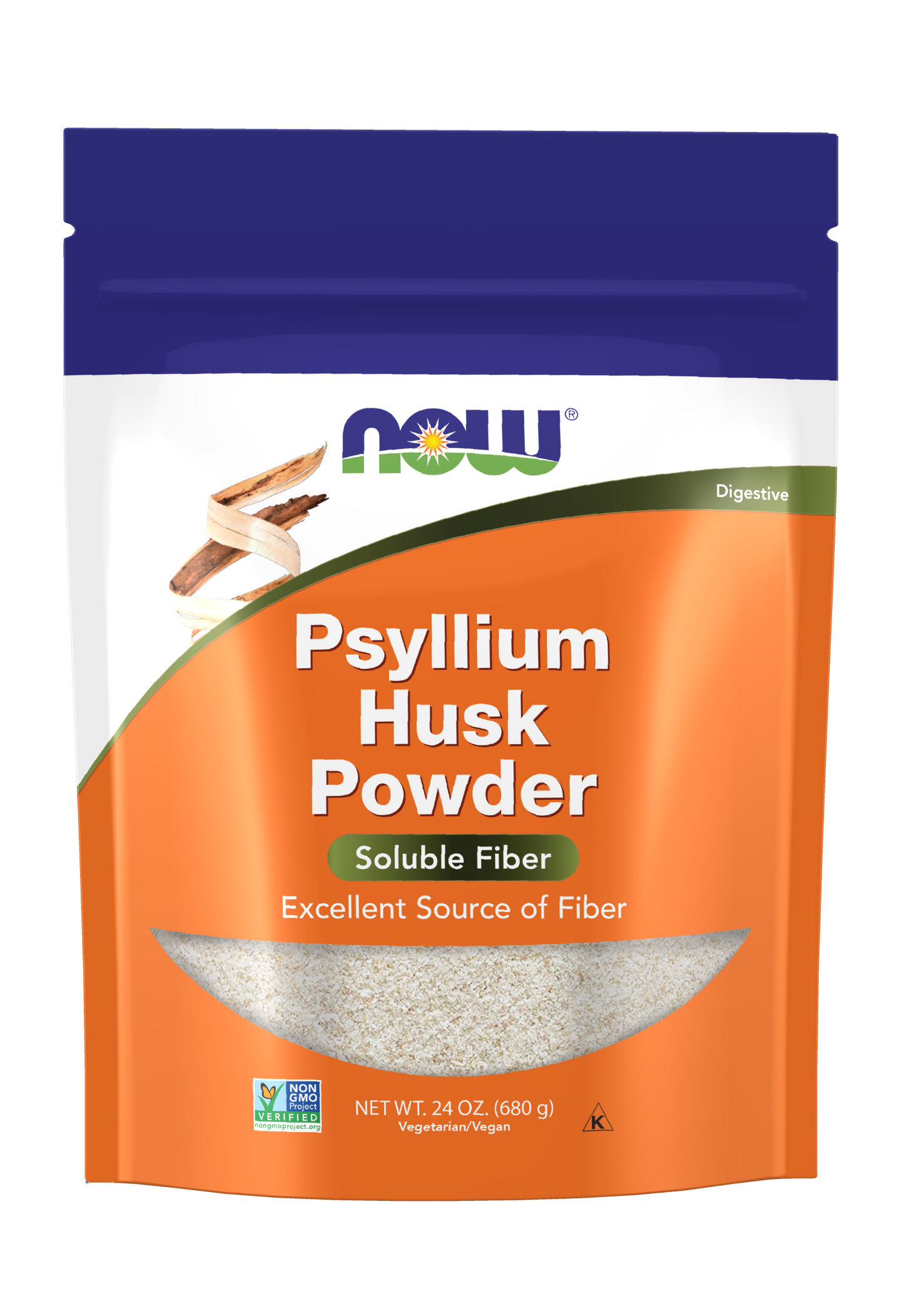 NOW Supplements, Psyllium Husk Powder, Soluble Fiber, 24-oz