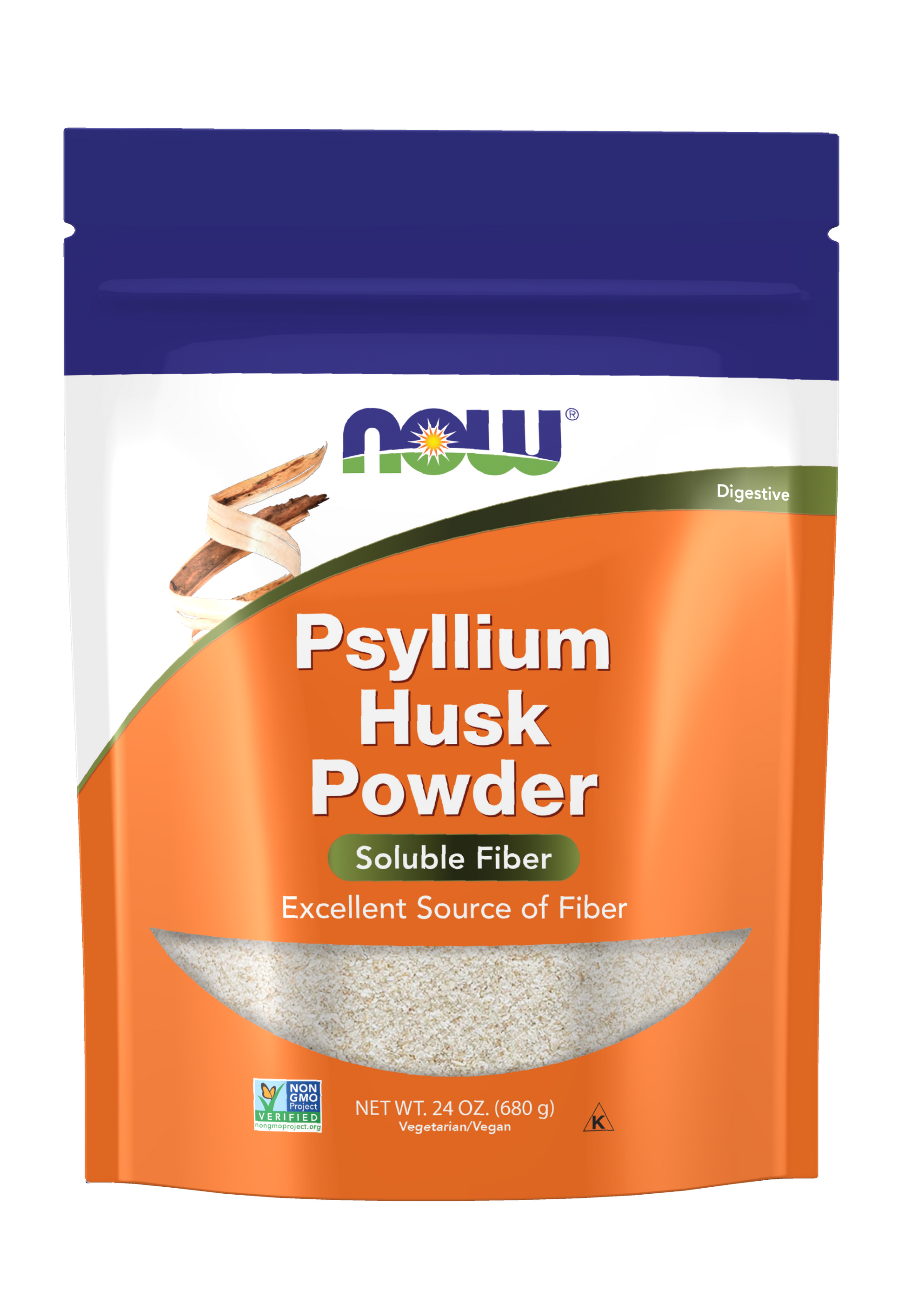 NOW Supplements, Psyllium Husk Powder, Soluble Fiber, 24-oz