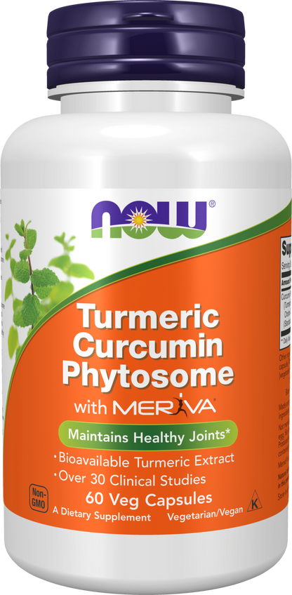 NOW Supplements, Curcumin Phytosome, Bio-Enhanced Turmeric Ext, 60 Veg Caps