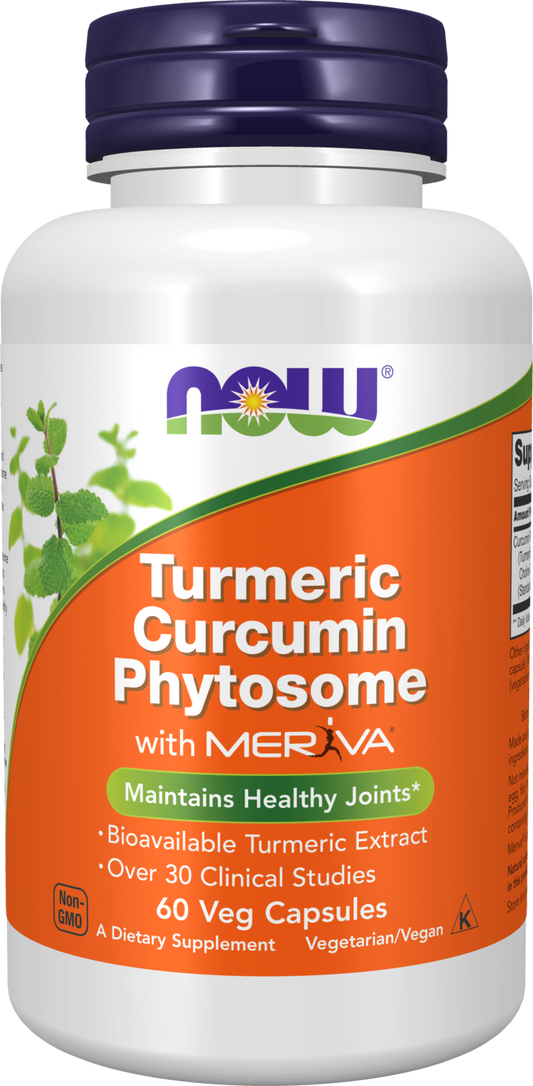 NOW Supplements, Curcumin Phytosome, Bio-Enhanced Turmeric Ext, 60 Veg Caps
