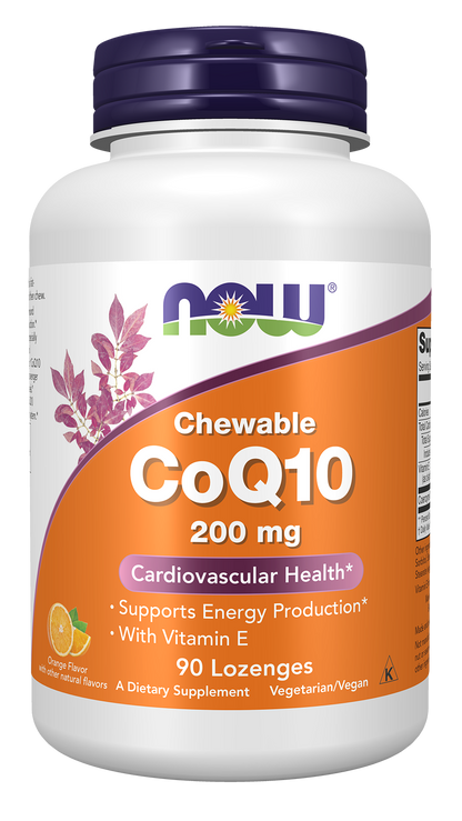 NOW Supplements, CoQ10 200 mg, Pharmaceutical Grade, 90 Lozenges