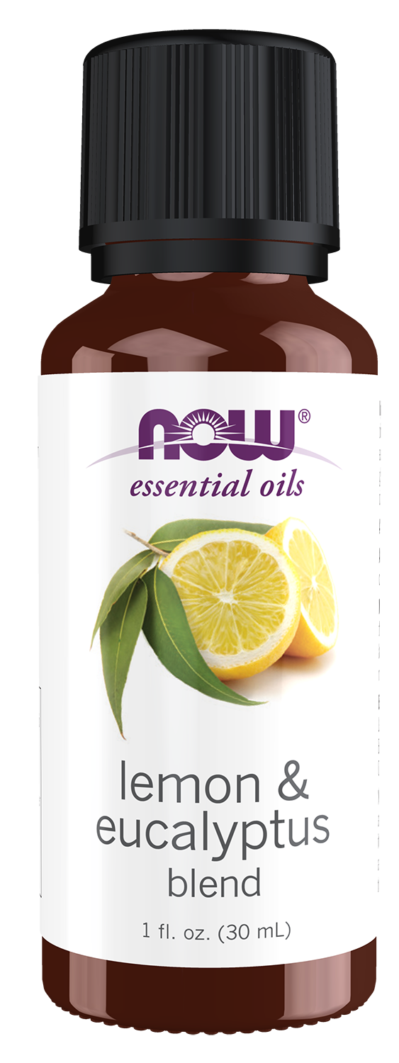 NOW Essential Oils, Invigorating Lemon & Eucalyptus Oil Blend, 1 fl. oz