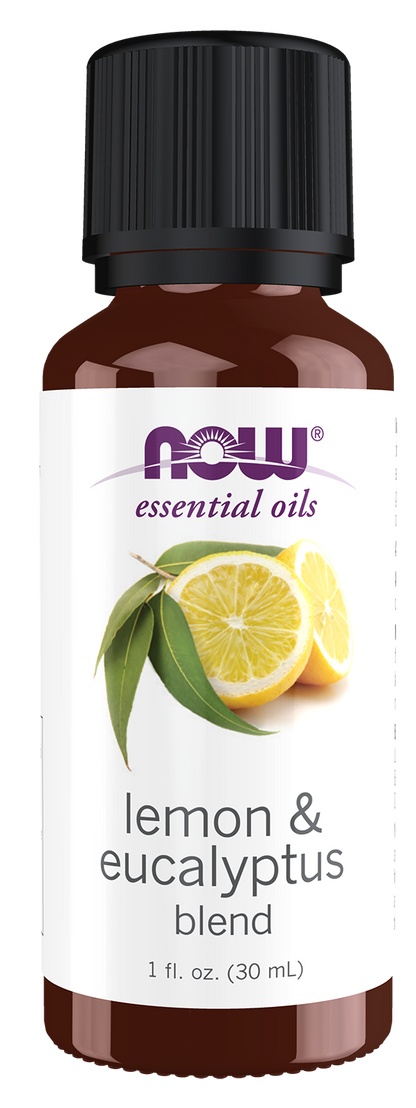 NOW Essential Oils, Invigorating Lemon & Eucalyptus Oil Blend, 1 fl. oz